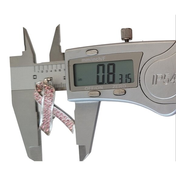 Givenchy Silver Tone Pink Rhinestone Ribbon Pin Brooch, Signed M527 - Picture 6 of 8